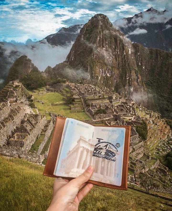 Carimbado de Machu Picchu no passaporte.