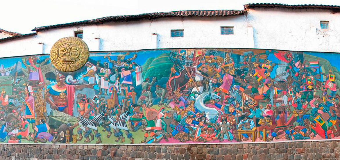 Mural que conta a história de Cusco